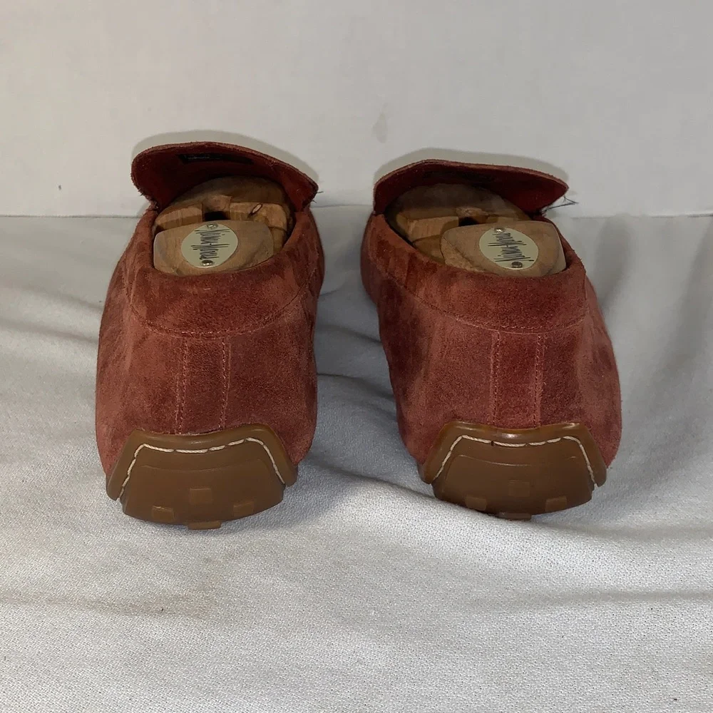 Clarks Men's Suede Slip-On Loafers in Rust Brown